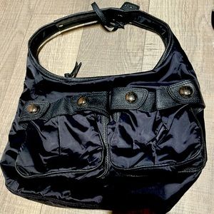 DKNY Black shoulder nylon and leather bag